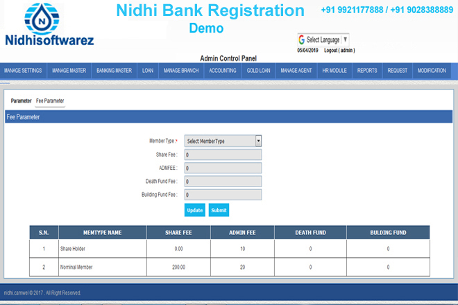 nidhi bank registration